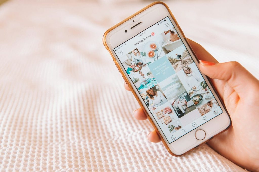 An Instagram feed on a mobile phone